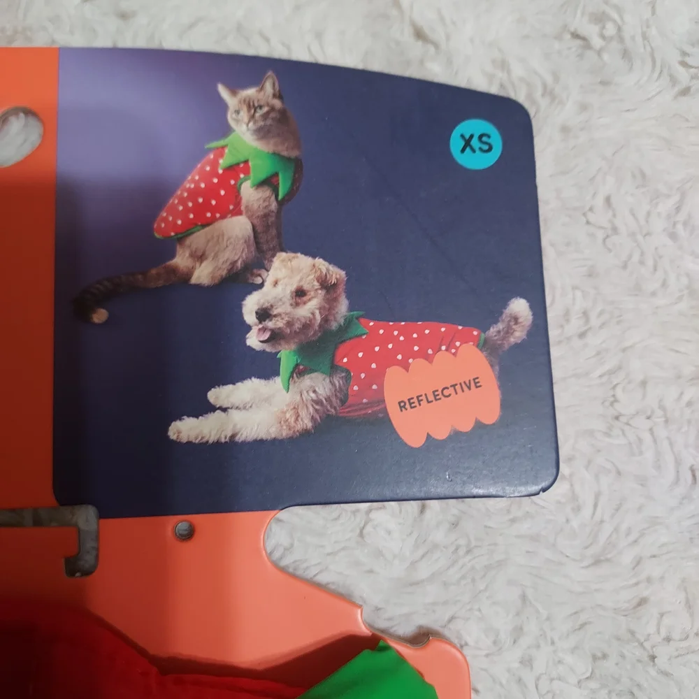 Boots & Barkley Red & Green Strawberry Pet Vest Costume Halloween Dress Up XS